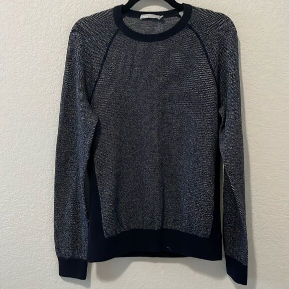 VINCE Men's Birdseye Raglan Wool/Cashmere Long-Sleeve Sweater, Size S - Picture 2 of 10